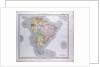 South America Map, antique map 1869 by Th. von Liechtenstern and Henry Lange