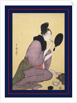 Kuchi-beni,Painting the lips by Utamaro Kitagawa