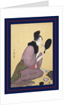 Kuchi-beni,Painting the lips by Utamaro Kitagawa