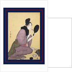Kuchi-beni,Painting the lips by Utamaro Kitagawa