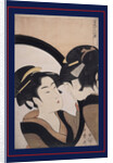 Sugatami shichinin keshô, Seven women applying make-up using a full-length mirror by Utamaro Kitagawa