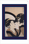 Sugatami shichinin keshô, Seven women applying make-up using a full-length mirror by Utamaro Kitagawa