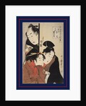 Oshichi the greengrocer's daughter, Kichisaburô the boy-servant and Dozaemon Denkichi by Utamaro Kitagawa