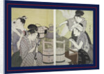 Daidokoro, Kitchen scene by Utamaro Kitagawa