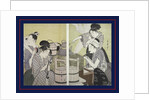 Daidokoro, Kitchen scene by Utamaro Kitagawa