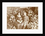 Portrait of Tine and Klaas Vermeulen Kleiterp between flowers by C.J.L. Vermeulen
