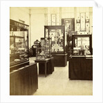 objects in display cases at the exhibition for National Industry and Art in the Palace of Industry, Amsterdam by Anonymous