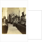 Display cabinets with objects in the exhibition of National Industry and Art in the Palace of Industry, Amsterdam by Anonymous