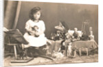 Marba Titzenthaler, daughter of the photographer, in the house Friedrichstrasse Berlin, with toys, Germany by Waldemar Titzenthaler