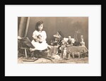 Marba Titzenthaler, daughter of the photographer, in the house Friedrichstrasse Berlin, with toys, Germany by Waldemar Titzenthaler