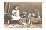 Marba Titzenthaler, daughter of the photographer, in the house Friedrichstrasse Berlin, with toys, Germany by Waldemar Titzenthaler