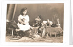 Marba Titzenthaler, daughter of the photographer, in the house Friedrichstrasse Berlin, with toys, Germany by Waldemar Titzenthaler