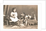 Marba Titzenthaler, daughter of the photographer, in the house Friedrichstrasse Berlin, with toys, Germany by Waldemar Titzenthaler