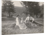 Waldemar Titzenthaler, the photographer, with his wife Olga and children Marba and Eckart sitting on a glade by Waldemar Titzenthaler