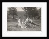 Waldemar Titzenthaler, the photographer, with his wife Olga and children Marba and Eckart sitting on a glade by Waldemar Titzenthaler