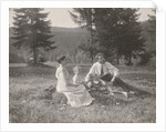 Waldemar Titzenthaler, the photographer, with his wife Olga and children Marba and Eckart sitting on a glade by Waldemar Titzenthaler