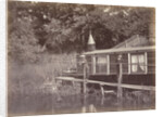 Two boys on a jetty for a houseboat in Amsterdam by Anonymous