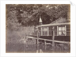 Two boys on a jetty for a houseboat in Amsterdam by Anonymous