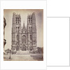 The facade of St Michael's and St. Gudula Cathedral, Sint-Michiel and Sint-Goedelekathedraal in Brussels, Belgium by Anonymous