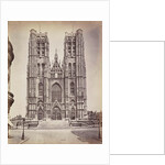 The facade of St Michael's and St. Gudula Cathedral, Sint-Michiel and Sint-Goedelekathedraal in Brussels, Belgium by Anonymous