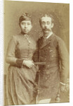 Studio Portrait of a couple, a Javanese woman and a European man by Woodbury & Page