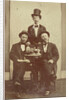 Portrait of three men at a table, drinking and cigar smoking by Henry Pauw van Wieldrecht