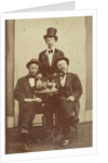 Portrait of three men at a table, drinking and cigar smoking by Henry Pauw van Wieldrecht