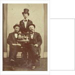 Portrait of three men at a table, drinking and cigar smoking by Henry Pauw van Wieldrecht