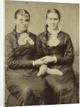 Portrait of two women sitting next to each other and holding each other's hand by Anonymous