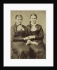 Portrait of two women sitting next to each other and holding each other's hand by Anonymous