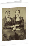 Portrait of two women sitting next to each other and holding each other's hand by Anonymous
