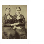 Portrait of two women sitting next to each other and holding each other's hand by Anonymous