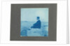 Man in profile, sitting on a rock by the sea, United States, Cyanotype, a photographic printing process that produces a cyan-blue print by Anonymous