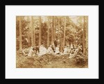 Group portrait of 23 men and women during a picnic in a forest by Henry Pauw van Wieldrecht