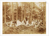 Group portrait of 23 men and women during a picnic in a forest by Henry Pauw van Wieldrecht