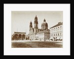 Square with St. Luke church in Munich by Germany
