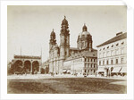 Square with St. Luke church in Munich by Germany