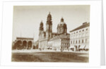 Square with St. Luke church in Munich by Germany