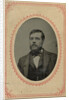 Portrait of a Man, United States, in a paper mat with an advertisement for clothing (Jackson's Home-Made Suits, Pittsburgh, PA) by Anonymous