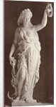 Marble statue of a woman in a robe with a bare chest, in her left hand she wears a laurel wreath in her right a ship's anchor by Louis-Emile Durandelle