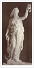 Marble statue of a woman in a robe with a bare chest, in her left hand she wears a laurel wreath in her right a ship's anchor by Louis-Emile Durandelle
