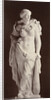 Marble statue of a woman with bare breasts and in her hand a baton by Louis-Emile Durandelle