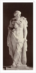Marble statue of a woman with bare breasts and in her hand a baton by Louis-Emile Durandelle