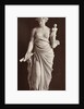 Marble statue of a woman holding in her left hand a picture in her right hand she carries a compass and a ruler by Louis-Emile Durandelle