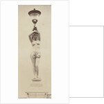 Floor lantern in the shape of a naked lady, she keeps on her head a chalice fixed by Louis-Emile Durandelle