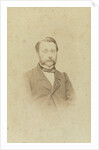 Portrait of a man with mustache by Lambertus Martinus Delboy