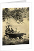 Two men and two women in a rowboat on a lake by Anonymous