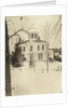 View of a wooden house (with turret or widow's walk or predatory walk) in the snow by Anonymous