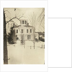 View of a wooden house (with turret or widow's walk or predatory walk) in the snow by Anonymous