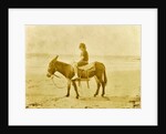 Girl on donkey on the beach North Sea, the Netherlands or Germany by Anonymous
